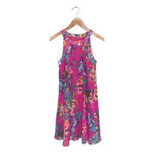 Betsey‎ Johnson Dress Size 2 US Pink Floral A-Line Chiffon Halter Sleeveless